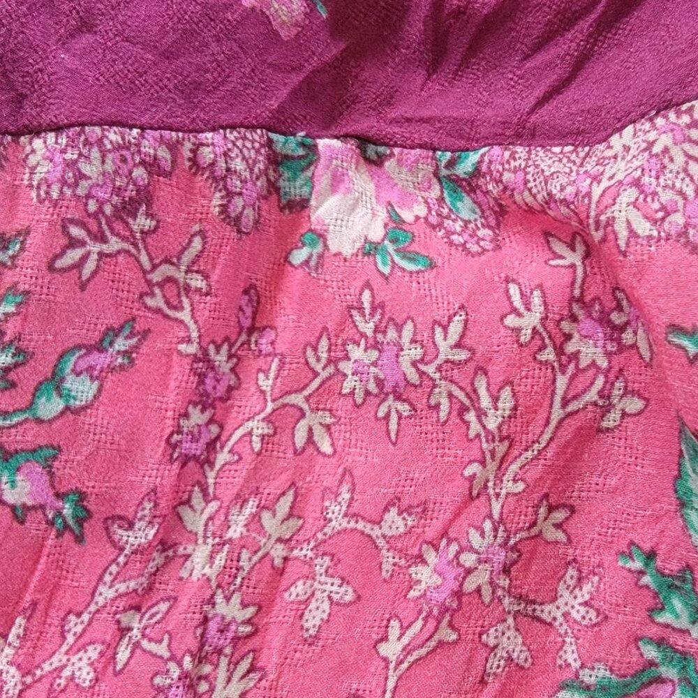 Figue Floral Silk Wrap Dress M/L - Picture 6 of 9